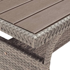 Mesa de jardín ratán sintético gris 120x70x66 cm en Mesas de jardín | Comprar online en Foru.es