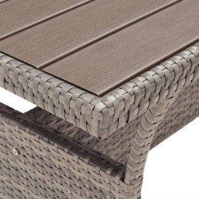 Mesa de jardín ratán sintético gris 120x70x66 cm en Mesas de jardín | Comprar online en Foru.es