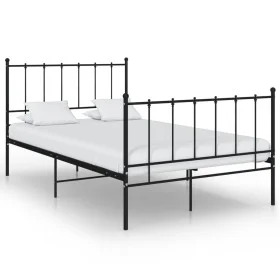 Estructura de cama de metal negro 120x200 cm de vidaXL, Camas y somieres - Ref: Foro24-324952, Precio: 106,03 €, Descuento: %