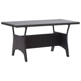Mesa de jardín ratán sintético negro 120x70x66 cm en Mesas de jardín | Comprar online en Foru.es