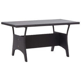 Mesa de jardín ratán sintético negro 120x70x66 cm en Mesas de jardín | Comprar online en Foru.es