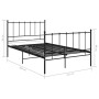 Estructura de cama de metal negro 120x200 cm de vidaXL, Camas y somieres - Ref: Foro24-324952, Precio: 107,09 €, Descuento: %