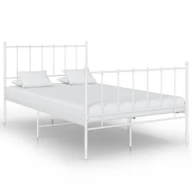 White metal bed frame 120x200 cm by vidaXL, Beds and slatted bases - Ref: Foro24-324953, Price: 95,40 €, Discount: %