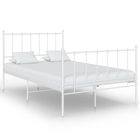 Estructura de cama de metal blanco 120x200 cm de vidaXL, Camas y somieres - Ref: Foro24-324953, Precio: 96,58 €, Descuento: %