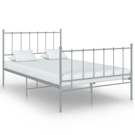 Gray metal bed frame 120x200 cm by vidaXL, Beds and slatted bases - Ref: Foro24-324954, Price: 92,66 €, Discount: %
