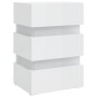 Mesita de noche LED madera ingeniería blanco brillo 45x35x67 cm de vidaXL, Mesitas de noche - Ref: Foro24-326846, Precio: 110...