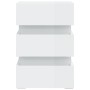 Mesita de noche LED madera ingeniería blanco brillo 45x35x67 cm de vidaXL, Mesitas de noche - Ref: Foro24-326846, Precio: 110...