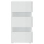 Mesita de noche LED madera ingeniería blanco brillo 45x35x67 cm de vidaXL, Mesitas de noche - Ref: Foro24-326846, Precio: 110...