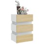 Mesita noche LED blanco y Sonoma madera ingeniería 45x35x67 cm de vidaXL, Mesitas de noche - Ref: Foro24-326845, Precio: 112,...