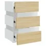 LED nightstand white and Sonoma engineered wood 45x35x67 cm by vidaXL, Nightstands - Ref: Foro24-326845, Price: 110,93 €, Dis...