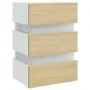 LED nightstand white and Sonoma engineered wood 45x35x67 cm by vidaXL, Nightstands - Ref: Foro24-326845, Price: 110,93 €, Dis...