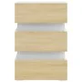LED nightstand white and Sonoma engineered wood 45x35x67 cm by vidaXL, Nightstands - Ref: Foro24-326845, Price: 110,93 €, Dis...