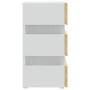 Mesita noche LED blanco y Sonoma madera ingeniería 45x35x67 cm de vidaXL, Mesitas de noche - Ref: Foro24-326845, Precio: 112,...