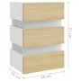 LED nightstand white and Sonoma engineered wood 45x35x67 cm by vidaXL, Nightstands - Ref: Foro24-326845, Price: 110,93 €, Dis...