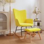 Silla mecedora con reposapiés tela amarillo mostaza de vidaXL, Mecedoras - Ref: Foro24-328025, Precio: 140,58 €, Descuento: %