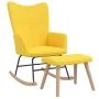 Rocking chair with footrest mustard yellow fabric by vidaXL, Rocking chairs - Ref: Foro24-328025, Price: 159,87 €, Discount: %