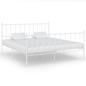 Estructura de cama de metal blanco 140x200 cm de vidaXL, Camas y somieres - Ref: Foro24-324956, Precio: 103,61 €, Descuento: %