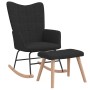Silla mecedora con reposapiés tela negro de vidaXL, Mecedoras - Ref: Foro24-328024, Precio: 142,54 €, Descuento: %