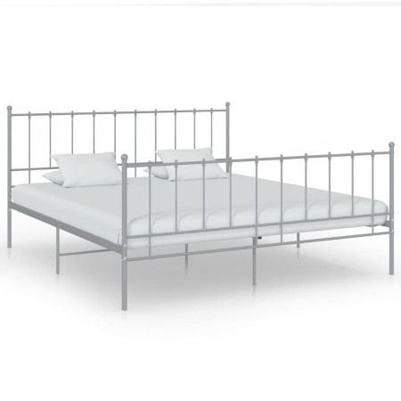 Estructura de cama de metal gris 180x200 cm de vidaXL, Camas y somieres - Ref: Foro24-324963, Precio: 126,08 €, Descuento: %