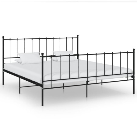 Estructura de cama de metal negro 200x200 cm de vidaXL, Camas y somieres - Ref: Foro24-324964, Precio: 123,25 €, Descuento: %