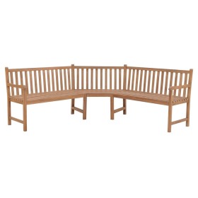 Banco de esquina de jardín madera maciza teca 185x185x90 cm en Bancos de jardín | Comprar online en Foru.es