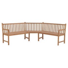 Banco de esquina de jardín madera maciza teca 185x185x90 cm en Bancos de jardín | Comprar online en Foru.es