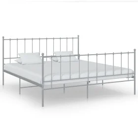 Graues Metallbettgestell 200x200 cm von vidaXL, Betten und Lattenroste - Ref: Foro24-324966, Preis: 94,46 €, Rabatt: %