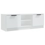 Mueble de TV madera contrachapada blanco brillo 102x35x36,5 cm de vidaXL, Muebles TV - Ref: Foro24-811517, Precio: 77,71 €, D...