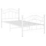 Estructura de cama de metal blanco 90x200 cm de vidaXL, Camas y somieres - Ref: Foro24-324989, Precio: 135,35 €, Descuento: %