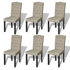Sillas de comedor 6 unidades de tela camel en Sillas de comedor | Comprar online en Foru.es