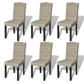 Sillas de comedor 6 unidades de tela camel en Sillas de comedor | Comprar online en Foru.es