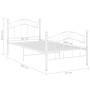 Estructura de cama de metal blanco 90x200 cm de vidaXL, Camas y somieres - Ref: Foro24-324989, Precio: 135,35 €, Descuento: %