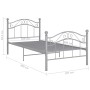 Estructura de cama de metal gris 100x200 cm de vidaXL, Camas y somieres - Ref: Foro24-324993, Precio: 111,48 €, Descuento: %