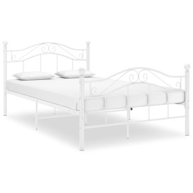 Estructura de cama de metal blanco 120x200 cm de vidaXL, Camas y somieres - Ref: Foro24-324995, Precio: 143,00 €, Descuento: %