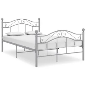 Estructura de cama de metal gris 120x200 cm de vidaXL, Camas y somieres - Ref: Foro24-324996, Precio: 118,12 €, Descuento: %