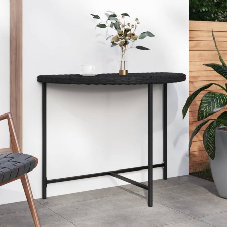 Mesa de jardín de ratán sintético negra 100x50x75 cm en Mesas de jardín | Comprar online en Foru.es