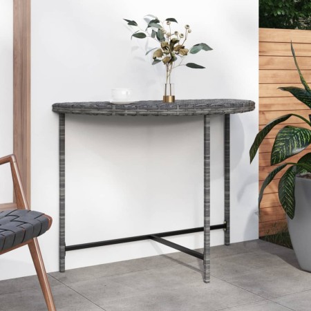 Mesa de jardín de ratán sintético gris 100x50x75 cm en Mesas de jardín | Comprar online en Foru.es