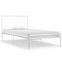 Estructura de cama de metal blanco 100x200 cm de vidaXL, Camas y somieres - Ref: Foro24-325013, Precio: 81,69 €, Descuento: %