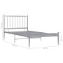 Estructura de cama de metal gris 100x200 cm de vidaXL, Camas y somieres - Ref: Foro24-325014, Precio: 117,94 €, Descuento: %