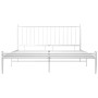 Estructura de cama de metal blanco 140x200 cm de vidaXL, Camas y somieres - Ref: Foro24-325019, Precio: 98,69 €, Descuento: %