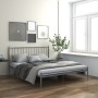 Estructura de cama de metal gris 140x200 cm de vidaXL, Camas y somieres - Ref: Foro24-325020, Precio: 145,65 €, Descuento: %