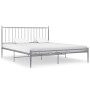 Estructura de cama de metal gris 140x200 cm de vidaXL, Camas y somieres - Ref: Foro24-325020, Precio: 145,65 €, Descuento: %