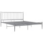 Estructura de cama de metal gris 140x200 cm de vidaXL, Camas y somieres - Ref: Foro24-325020, Precio: 145,65 €, Descuento: %