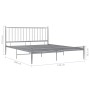Estructura de cama de metal gris 140x200 cm de vidaXL, Camas y somieres - Ref: Foro24-325020, Precio: 145,65 €, Descuento: %