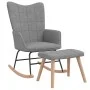 Silla mecedora con reposapiés tela gris claro de vidaXL, Mecedoras - Ref: Foro24-328018, Precio: 163,93 €, Descuento: %