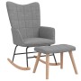 Silla mecedora con reposapiés tela gris claro de vidaXL, Mecedoras - Ref: Foro24-328018, Precio: 166,71 €, Descuento: %