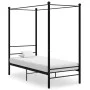 Estructura de cama con dosel metal negro 90x200 cm de vidaXL, Camas y somieres - Ref: Foro24-325051, Precio: 116,70 €, Descue...