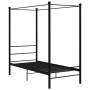 Estructura de cama con dosel metal negro 100x200 cm de vidaXL, Camas y somieres - Ref: Foro24-325054, Precio: 118,04 €, Descu...