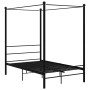 Estructura de cama con dosel metal negro 140x200 cm de vidaXL, Camas y somieres - Ref: Foro24-325060, Precio: 149,98 €, Descu...