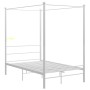 Estructura de cama con dosel metal blanco 140x200 cm de vidaXL, Camas y somieres - Ref: Foro24-325061, Precio: 155,96 €, Desc...